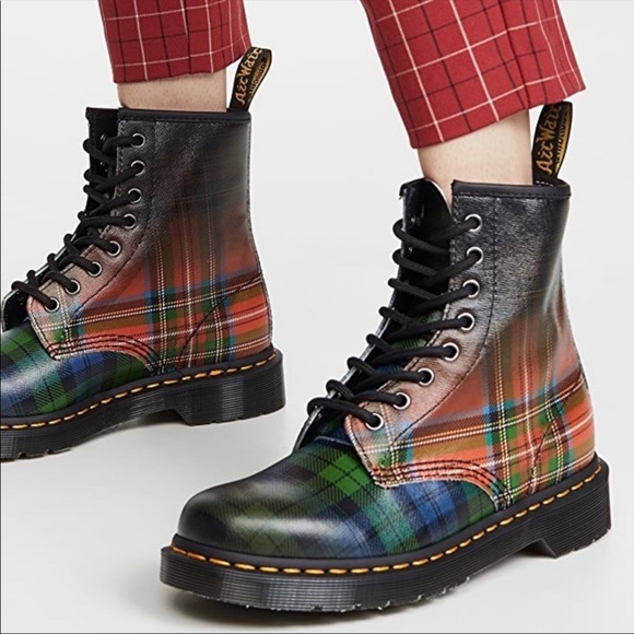 Dr Martens 46 Tartan Plaid Lace Boots 